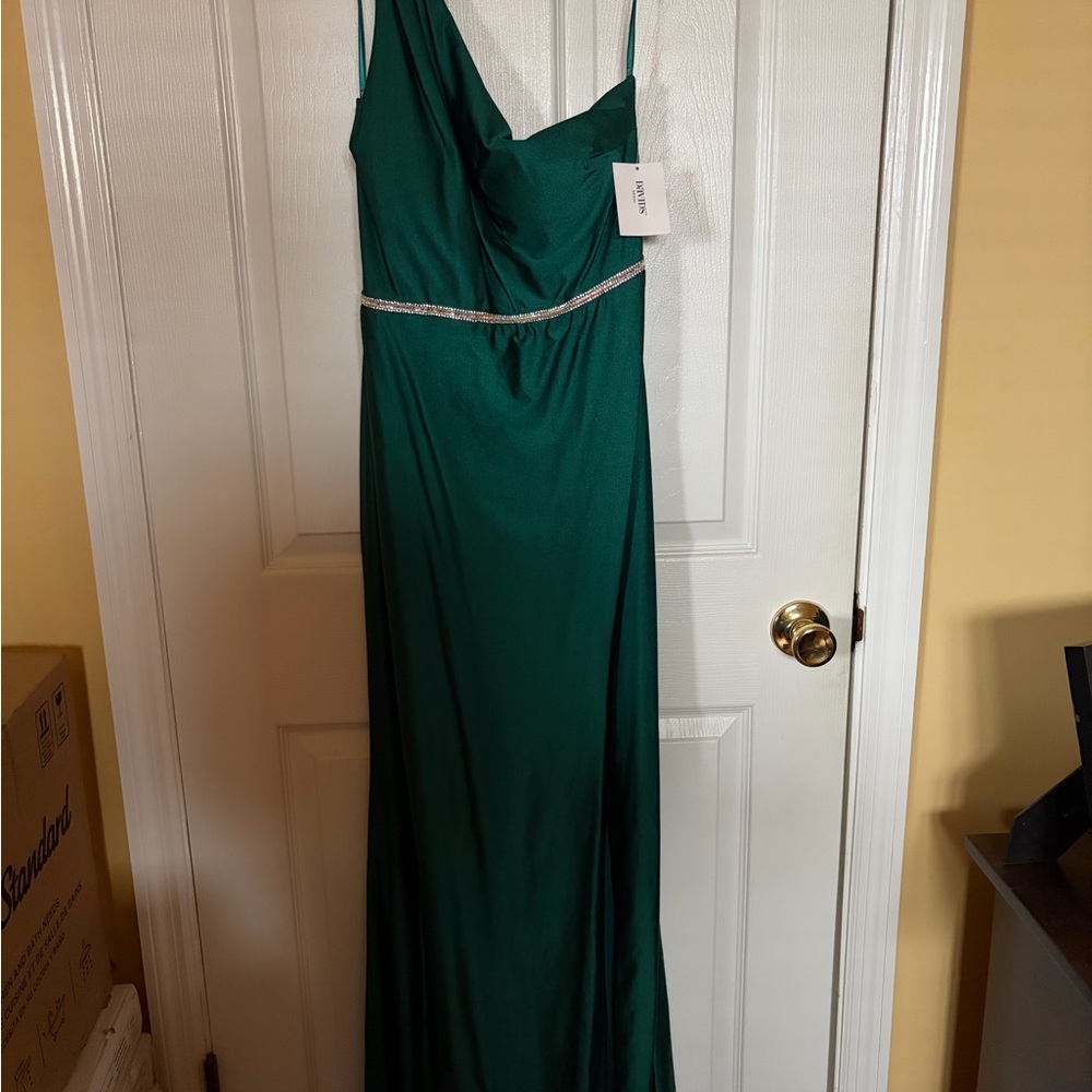 Hunter Emerald Gown with Silver Detailing